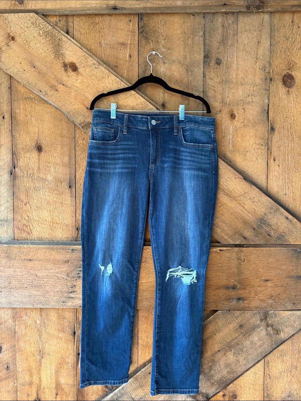 Joe's Jeans Women's Dark Blue Distressed Ankle Crop Jeans
